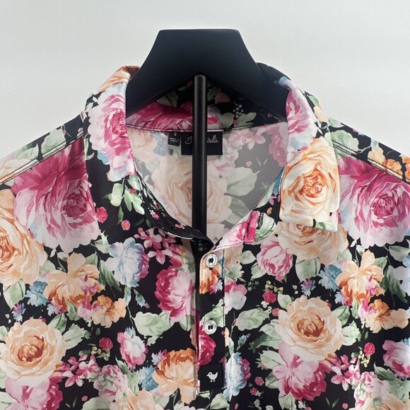 Bad Birdie Golf Polo Shirt Mens Floral Colorful Athletic Stretch Small S LNC - Picture 4 of 12